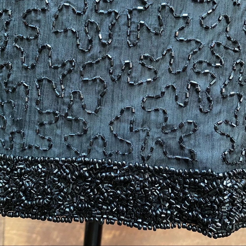 ✨HP✨ Vintage Laurence Kazar Beaded Silk Cocktail Dress - Picture 13 of 14